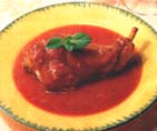 Fricassee van konijn met tomaat en munt