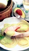 Zalm met venkel, avocadosaus