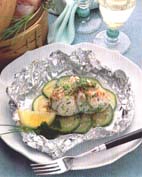 Staartvis met courgettes in papillotten
