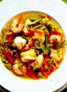 Vis in groentebouillon