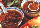 Pikante soep met Chinese champignons